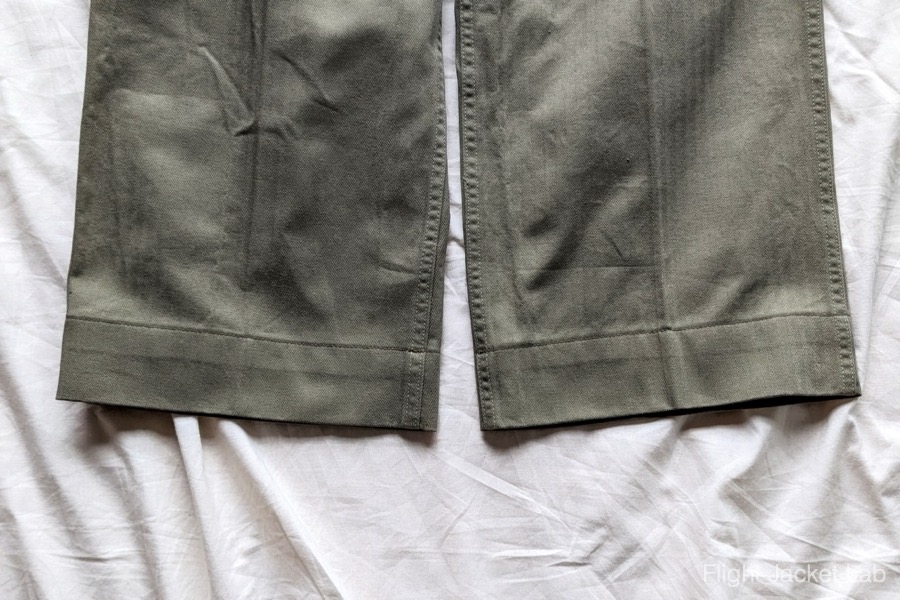 旧リアルマッコイズ1995年製ヘリンボーンを使ったマッコイズトラウザーズの裾直し後の裾