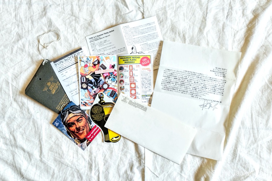 旧リアルマッコイズ1990年製A-2の付属品