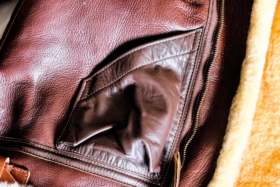 旧リアルマッコイズ1995年製H.L.B Corp実名復刻B-3のパッチポッケ