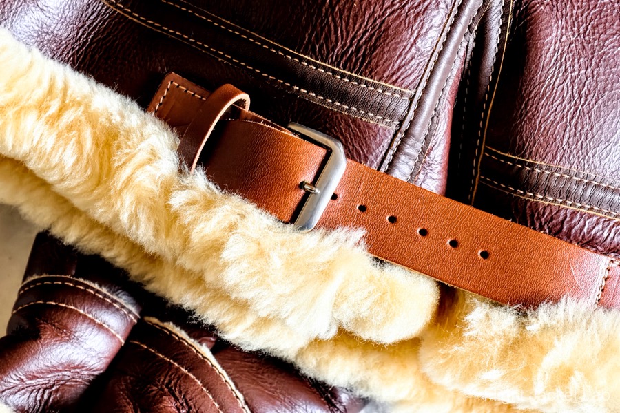 旧リアルマッコイズ1995年製H.L.B Corp実名復刻B-3の腰ベルト