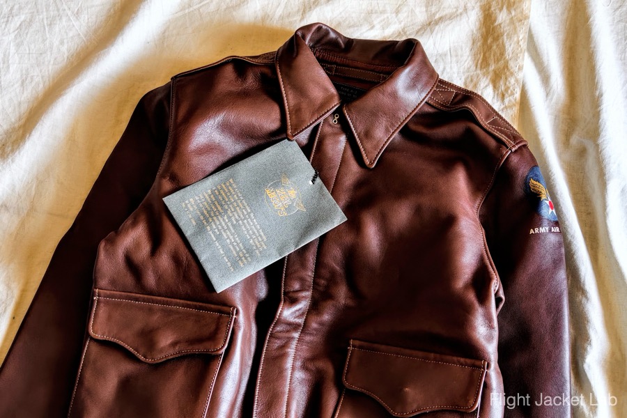 旧リアルマッコイズ1994年製A-2(J.A. DUBOW実名復刻)の上半分