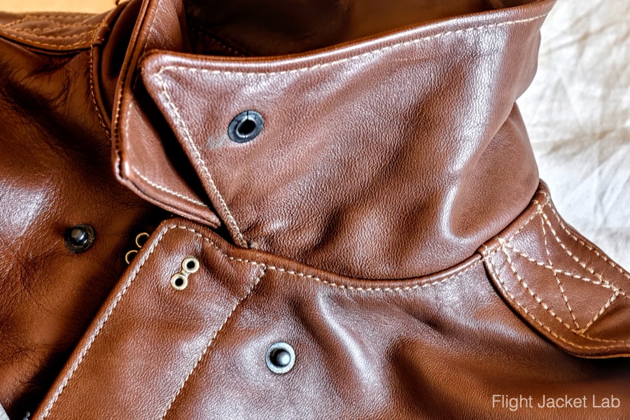 旧リアルマッコイズ1994年製A-2(J.A. DUBOW実名復刻)の襟