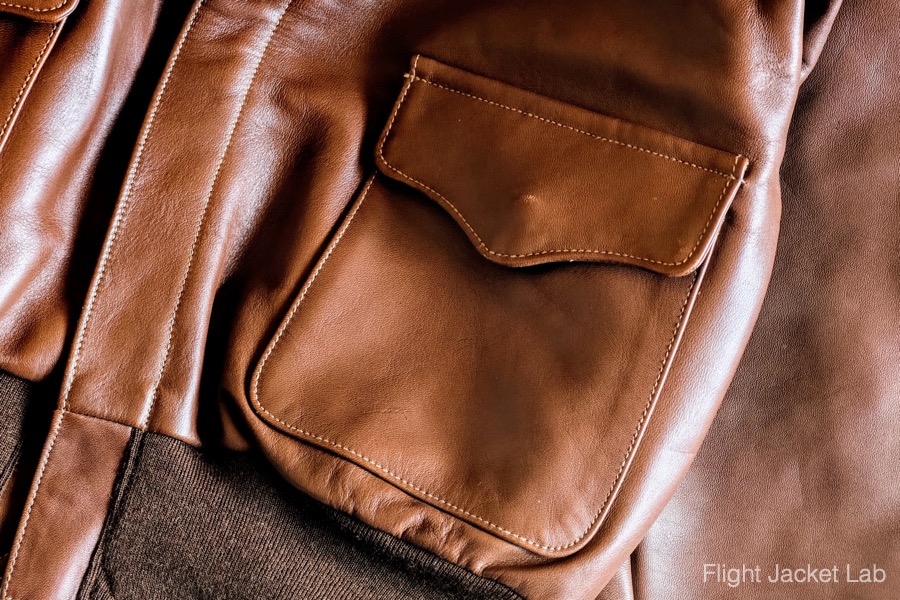 旧リアルマッコイズ1994年製A-2(J.A. DUBOW実名復刻)のフラップポケット